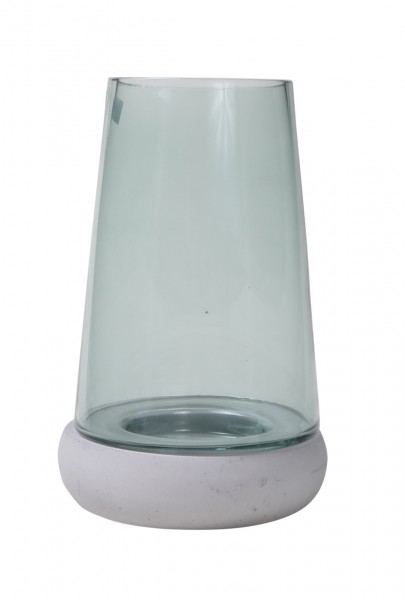 Glass Lantern With Cement Base, Big