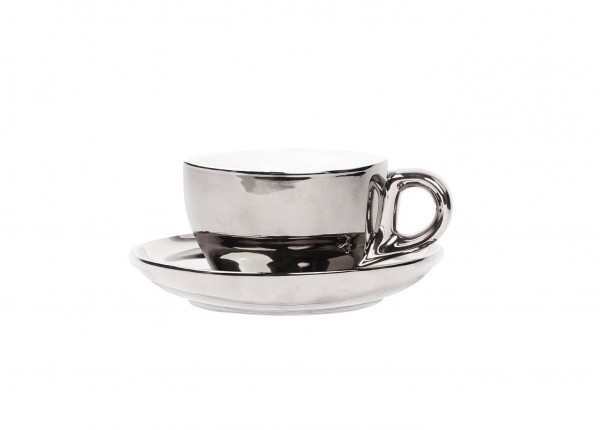 Capuccino Cup and Saucer Silver 200 ml 6/box