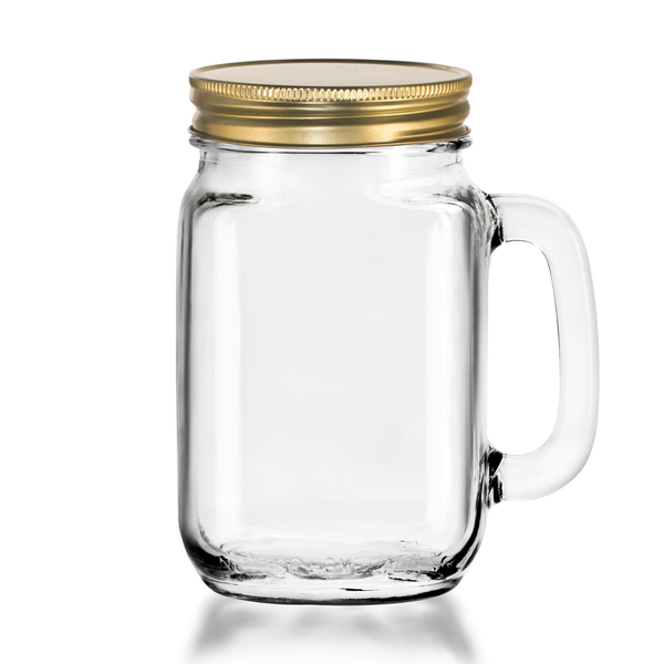 Drinking Jar with handle & lid 473 ml 6/box