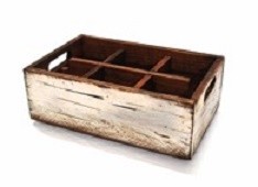 APS big wooden box, aged white
