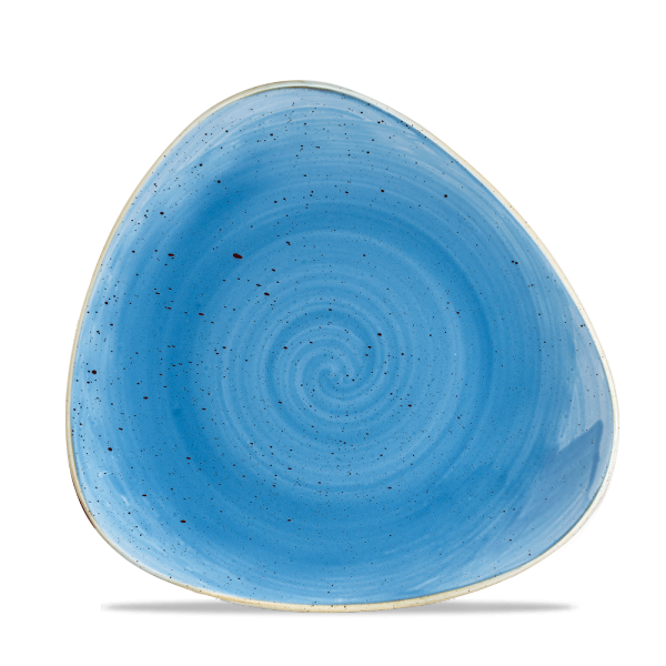 Stonecast Cornflower Blue Triangle Plate 9" 12/box