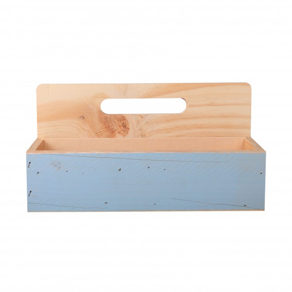 Wooden Service Tray aged blue 7*10*27 cm