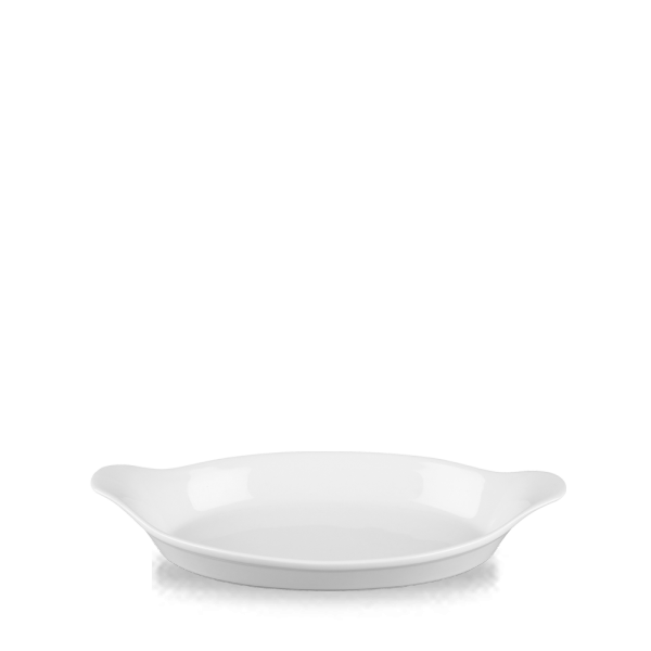 White Cookware Medium Oval Eared Dish 11" 6/box
