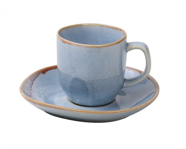 Ming Espresso cup & saucer 80ml blue 6/box