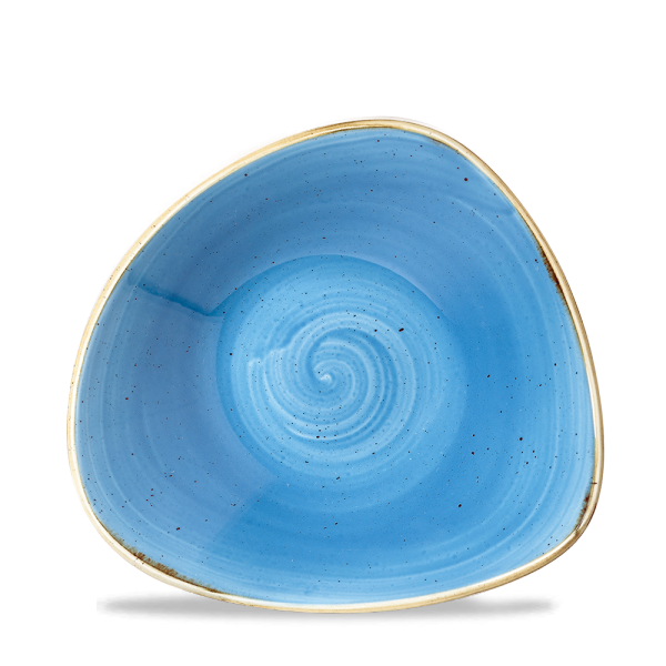 Stonecast Cornflower Blue Triangular Bowl 7.25" 12/box