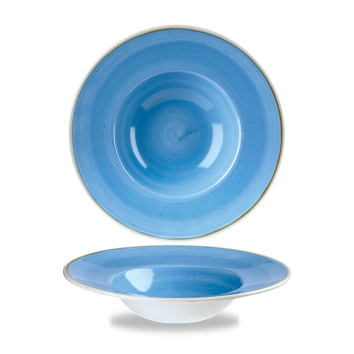 Stonecast Cornflower Blue Profile Wide Rim Bowl Med 9.4" 12/