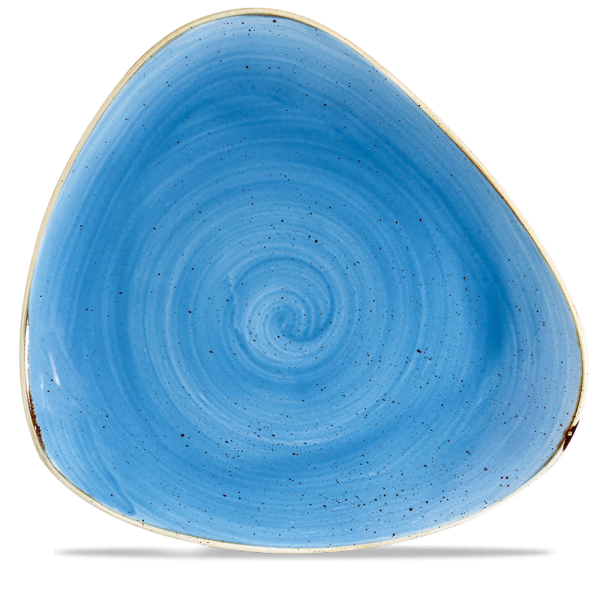 Stonecast Cornflower Blue Triangle Plate 12" 6/box