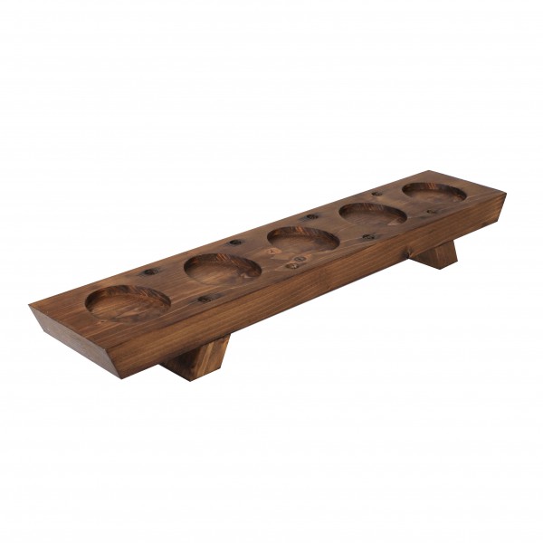 Wooden Tray with 5 inserts for dips,47x9,5x6cm
