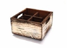 APS small wooden box, aged white