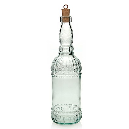 Fles Assisi 720 ml recycled glas met kurk