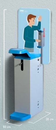 Wall Painted Steel Elbow Dispenser + PVC Panel in English