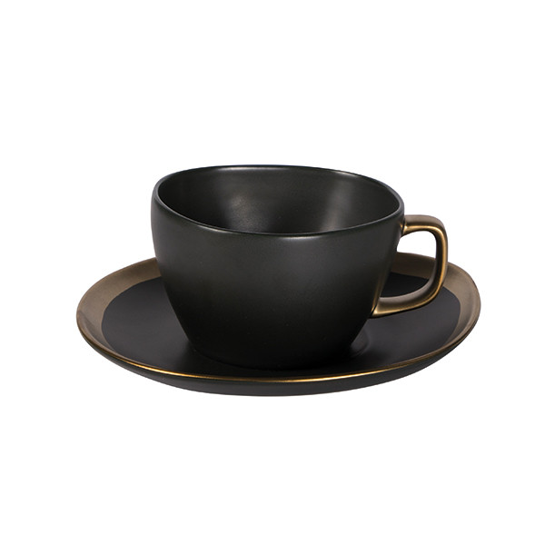 Dynasty Tea cup with saucer green/gold 6/box
