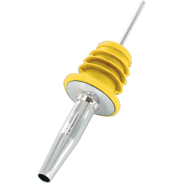 Metal Pourer with soft rubber cork yellow