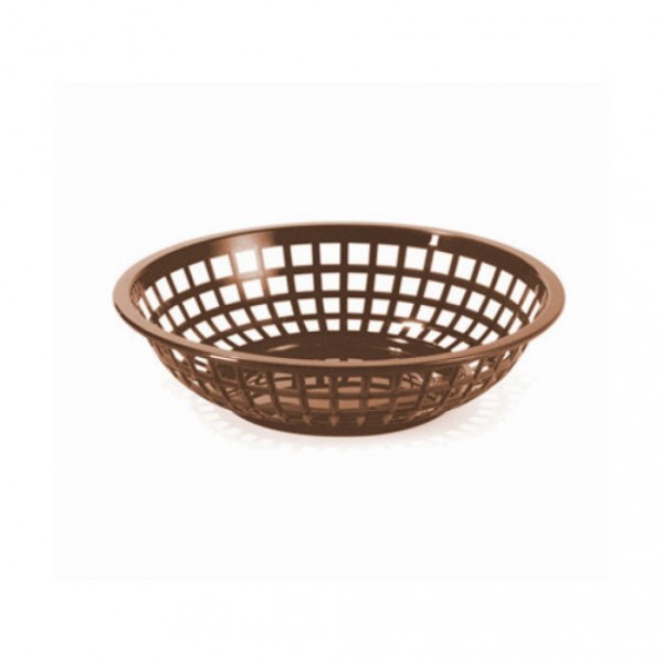 Serving Round Plastic Basket Brown 20,5*20,5*5 cm 12/box
