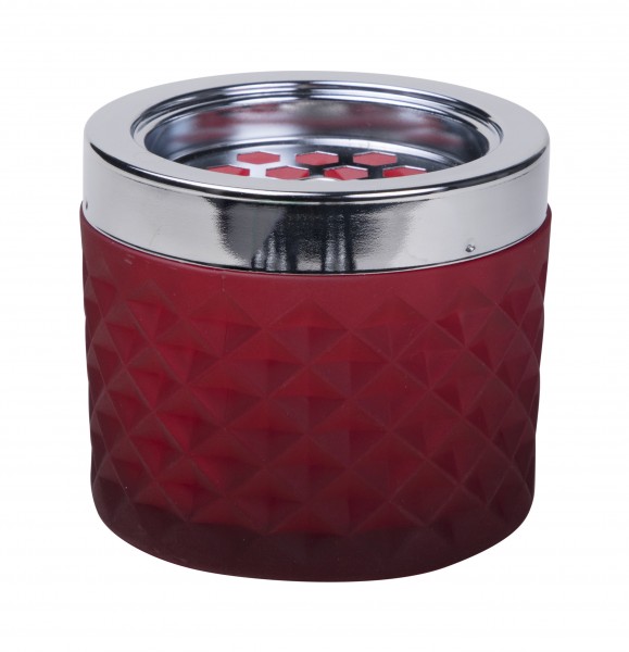 Windproof Ashtray Red With Chrome Cap